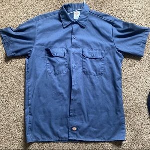Dickies navy blue button up shirt